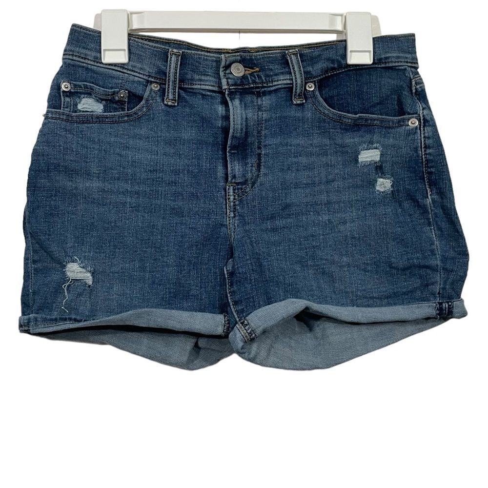 Levi’s Medium Wash Mid Length Jean Shorts